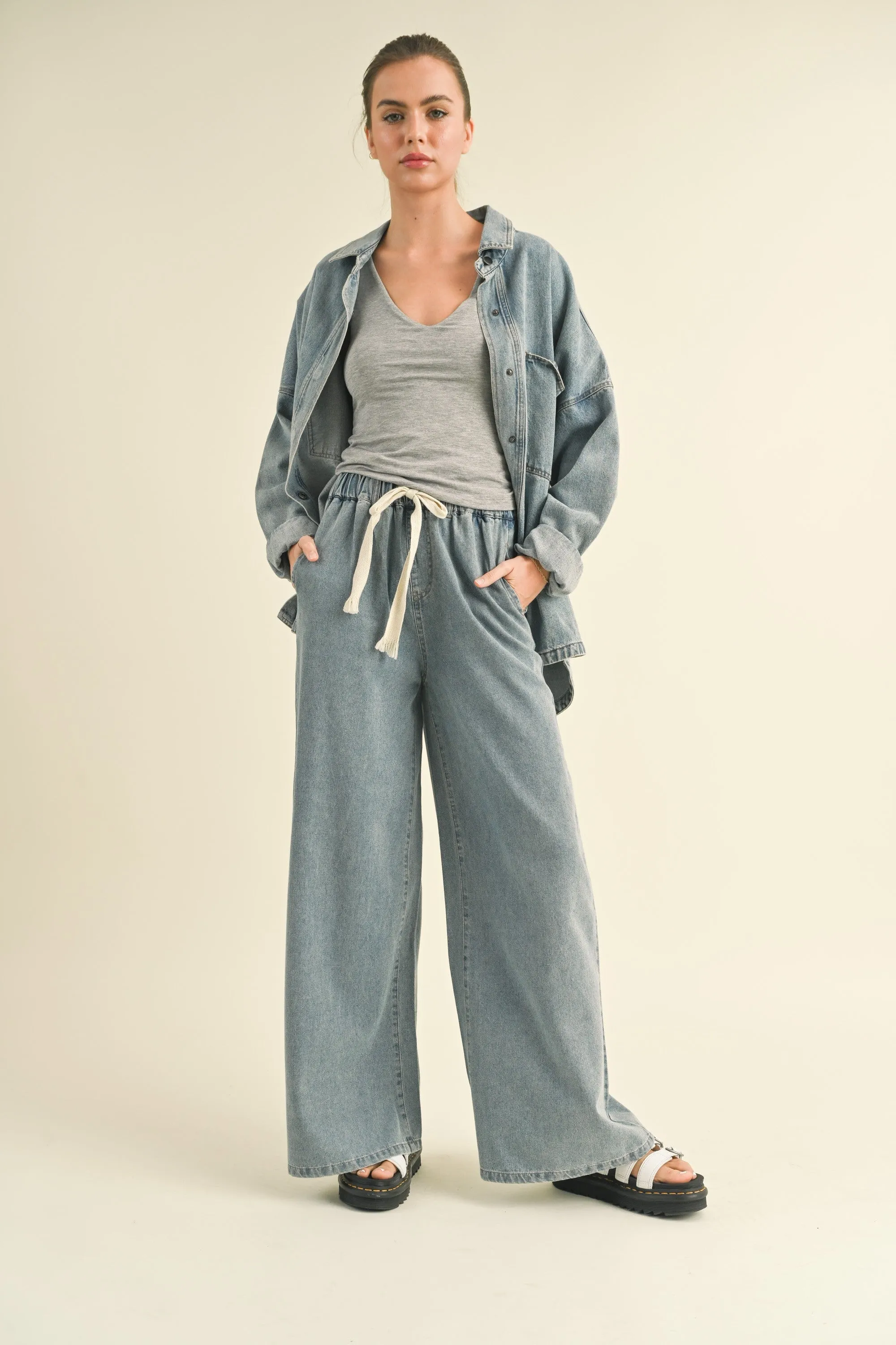Wash Snap Button Denim Shacket