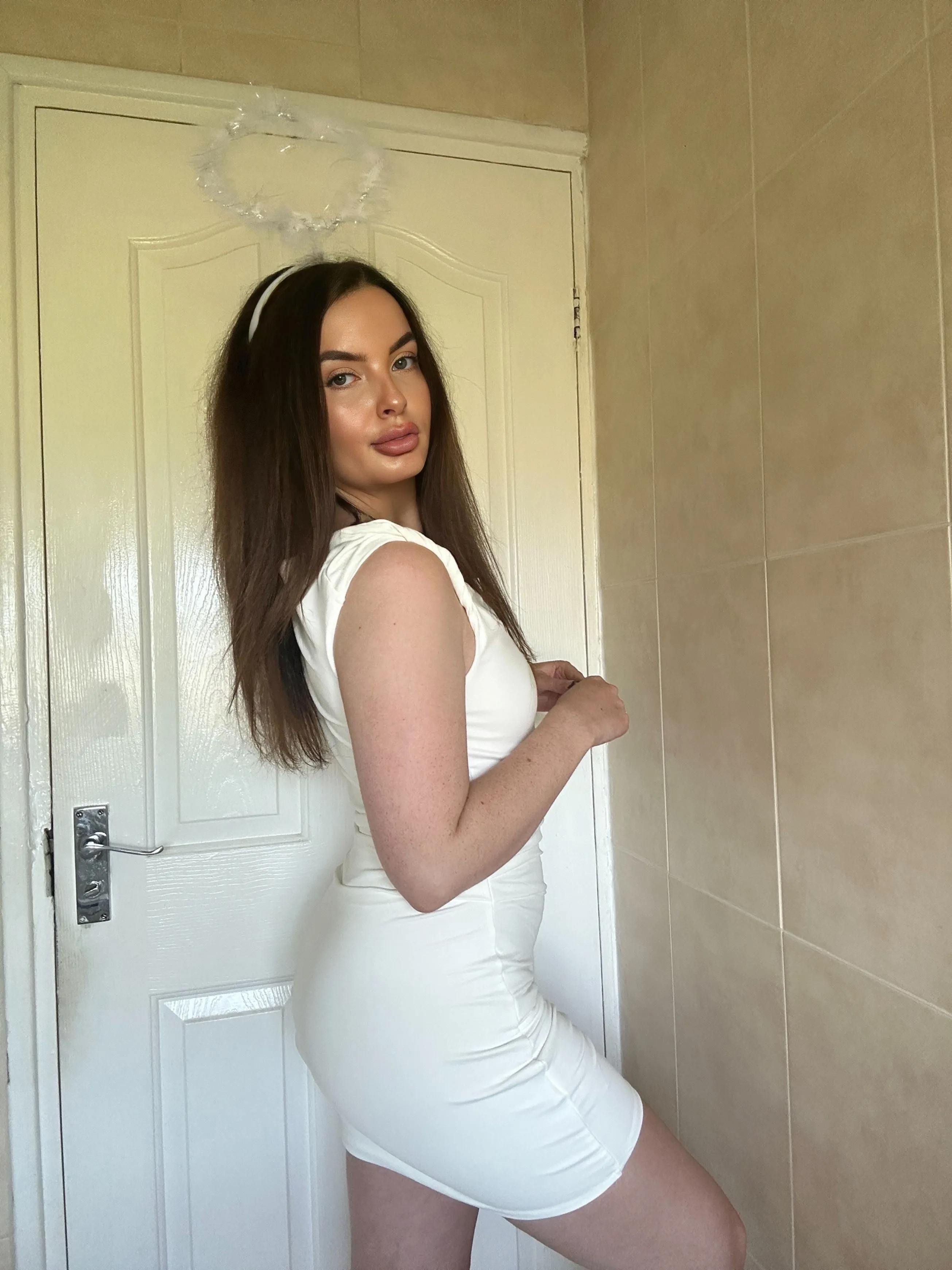 WHITE ASYMMETRIC ONE SHOULDER BODYCON DRESS