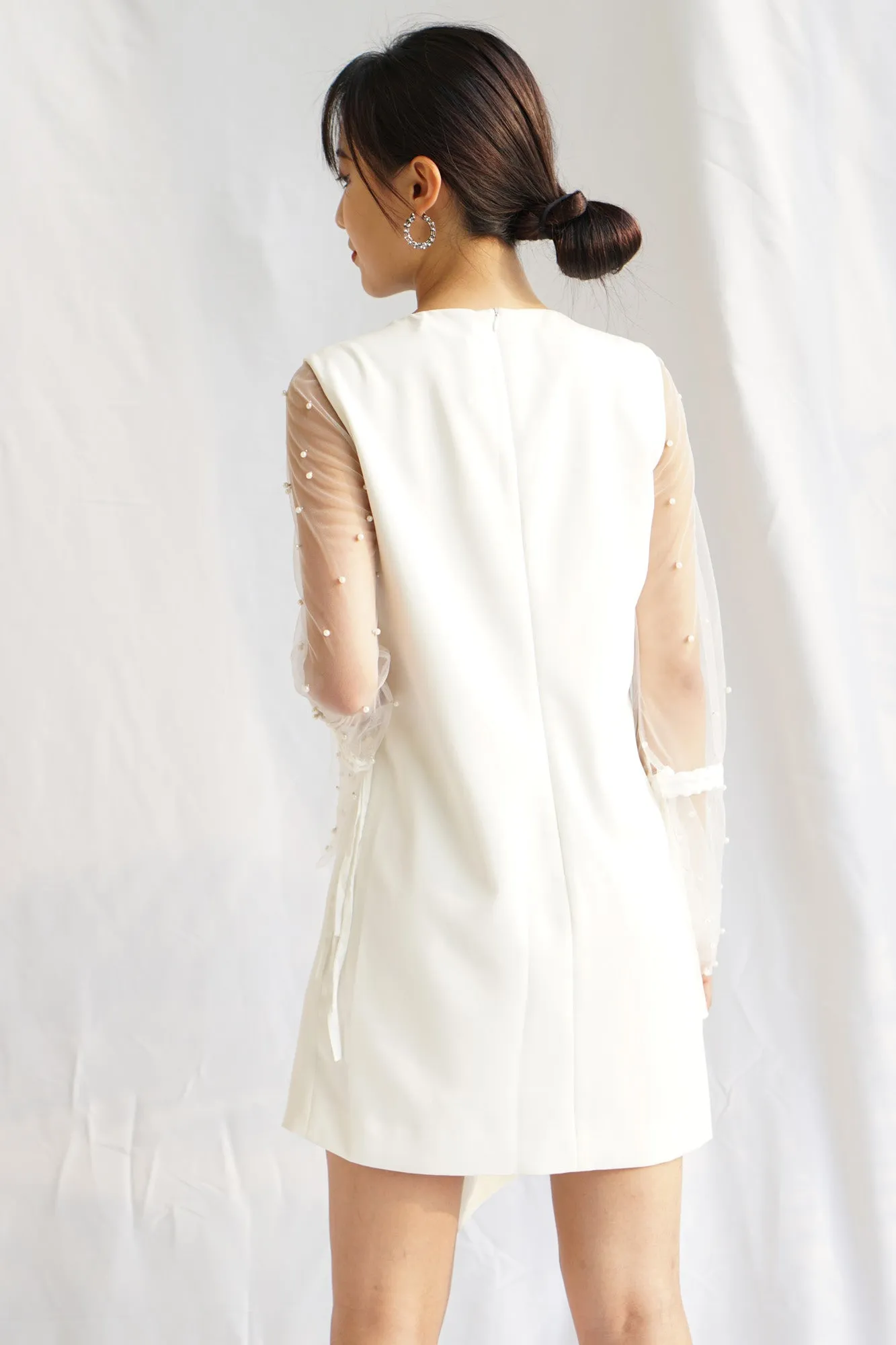 White Pearl-Voile Dress