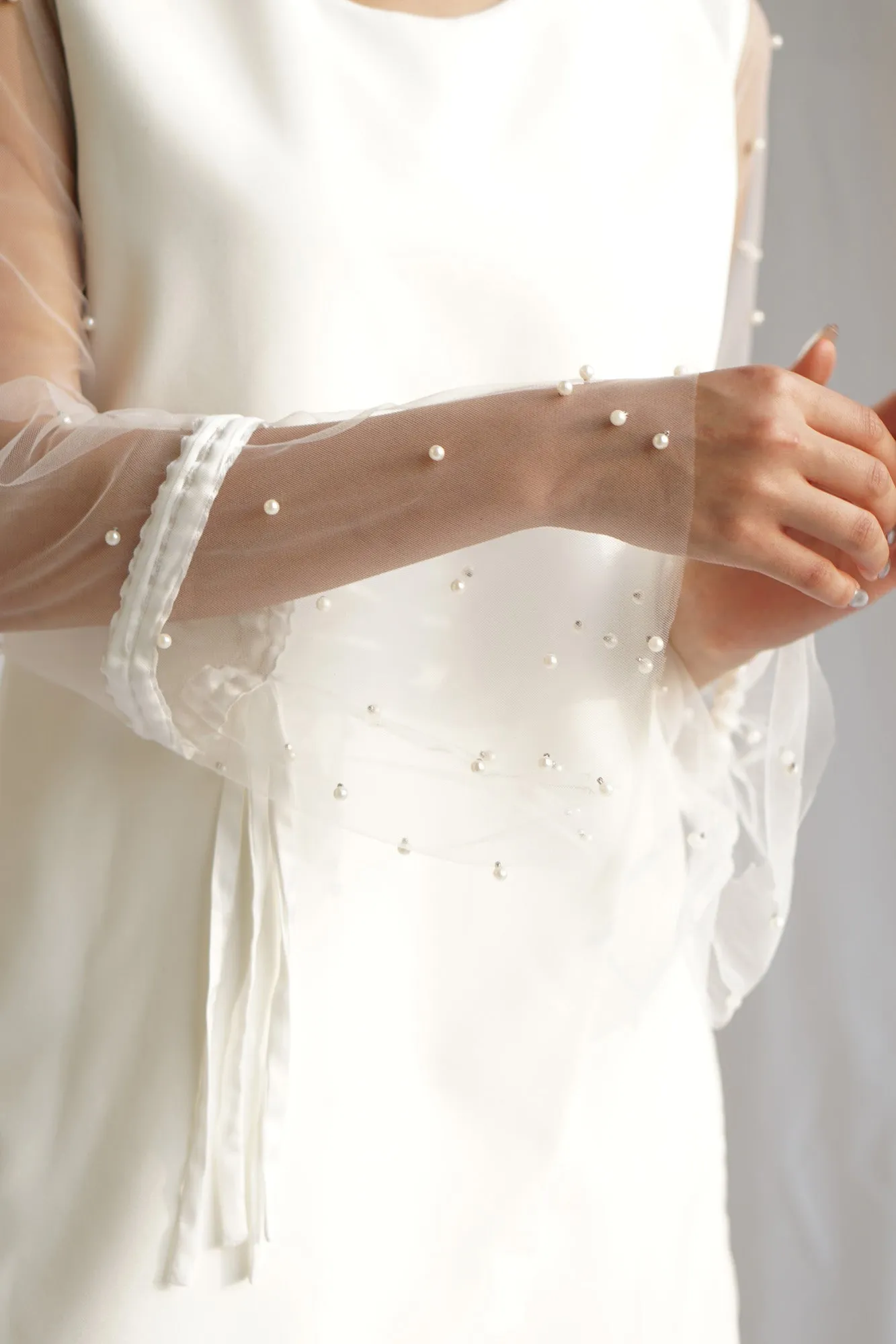 White Pearl-Voile Dress