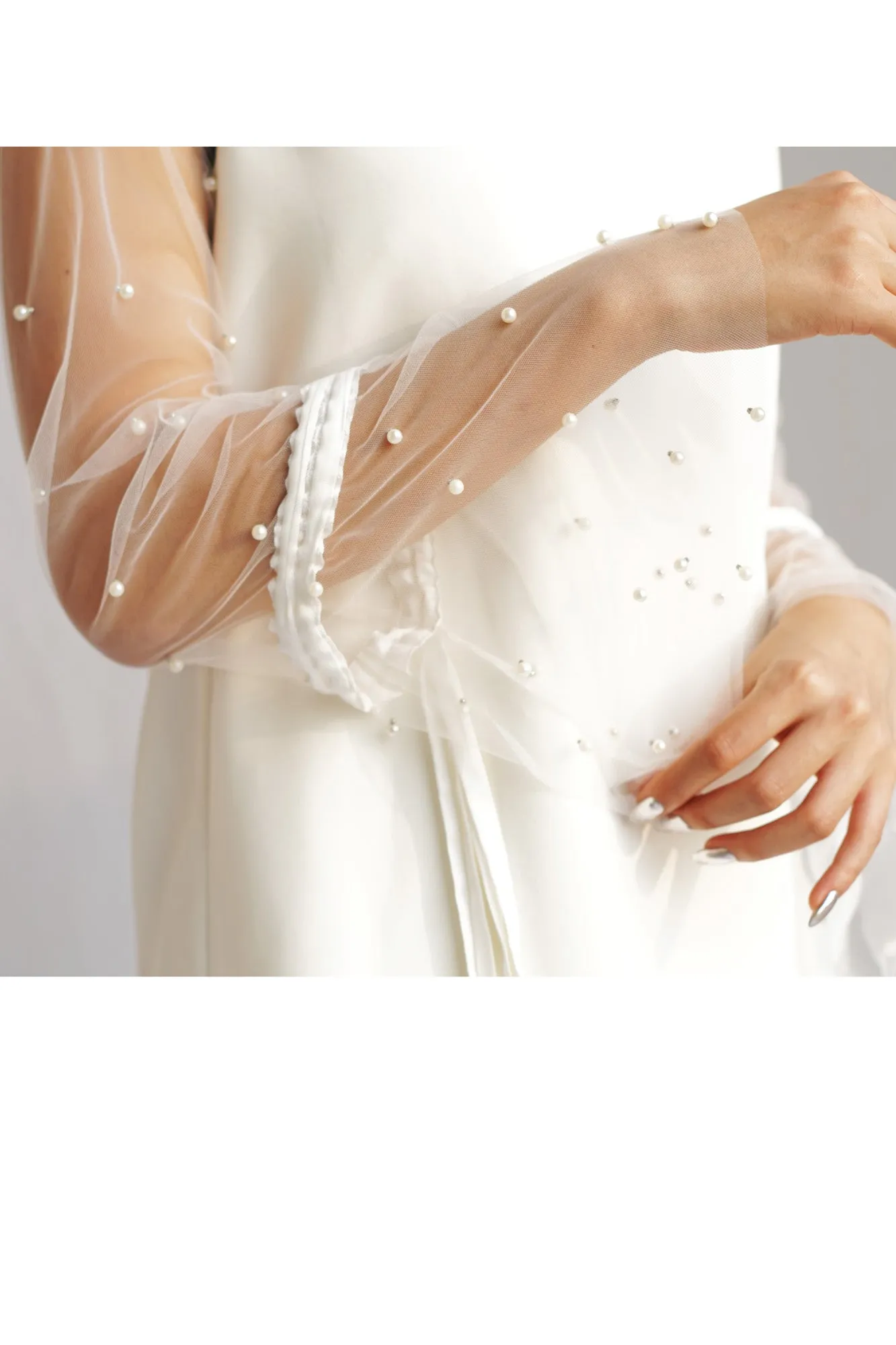 White Pearl-Voile Dress