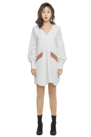 White Stitching Pink Dress