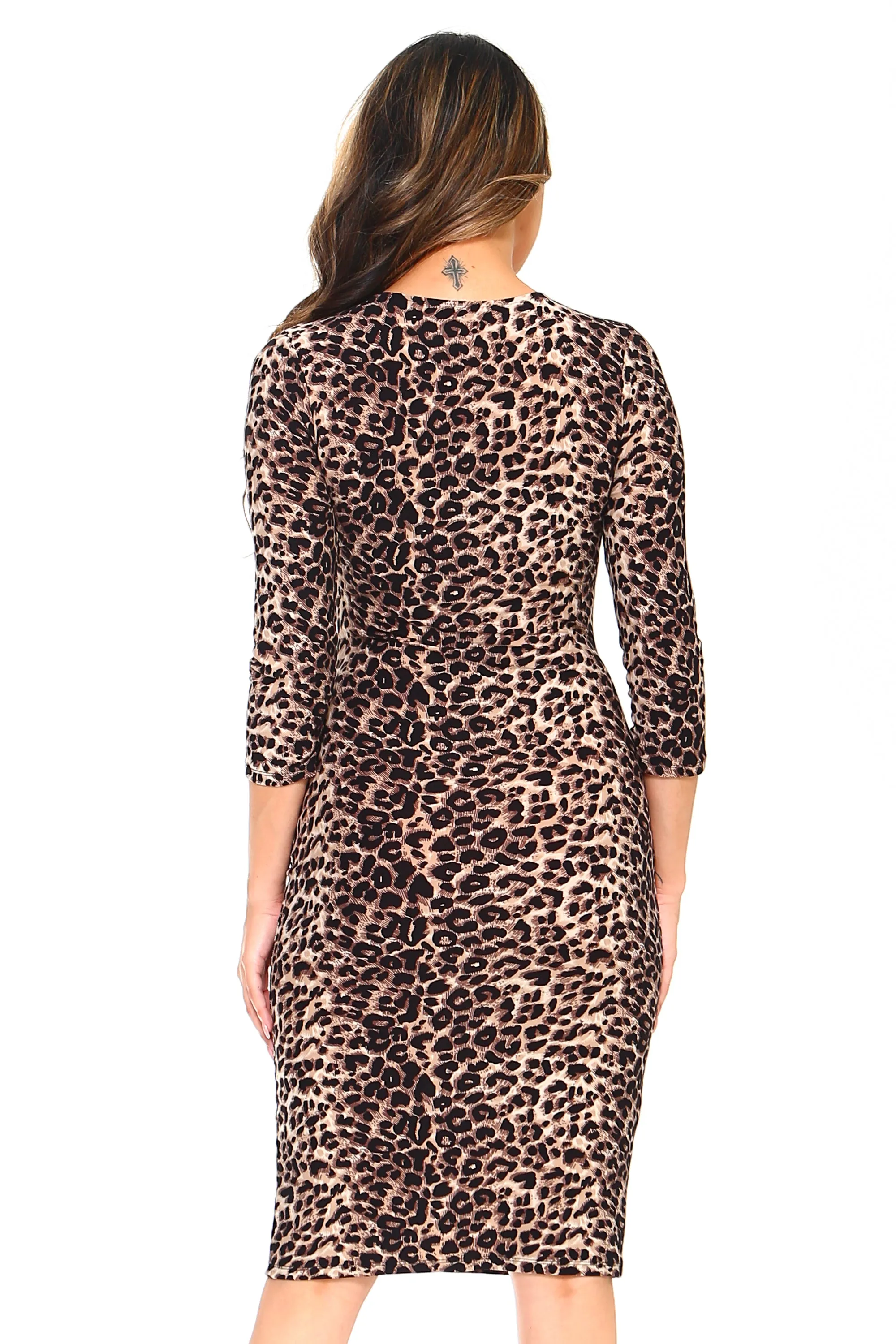 Wild Spots Leopard Bodycon Midi Dress