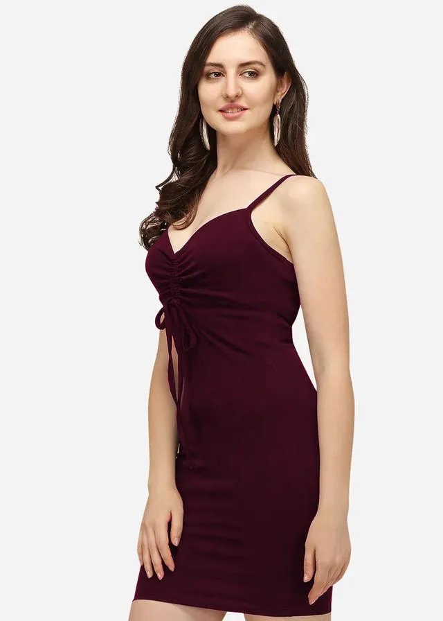Wine Elegance Bodycon Dress