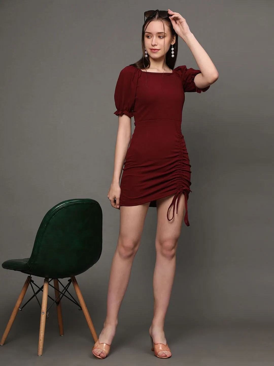 Wine Glow Sheath Dress