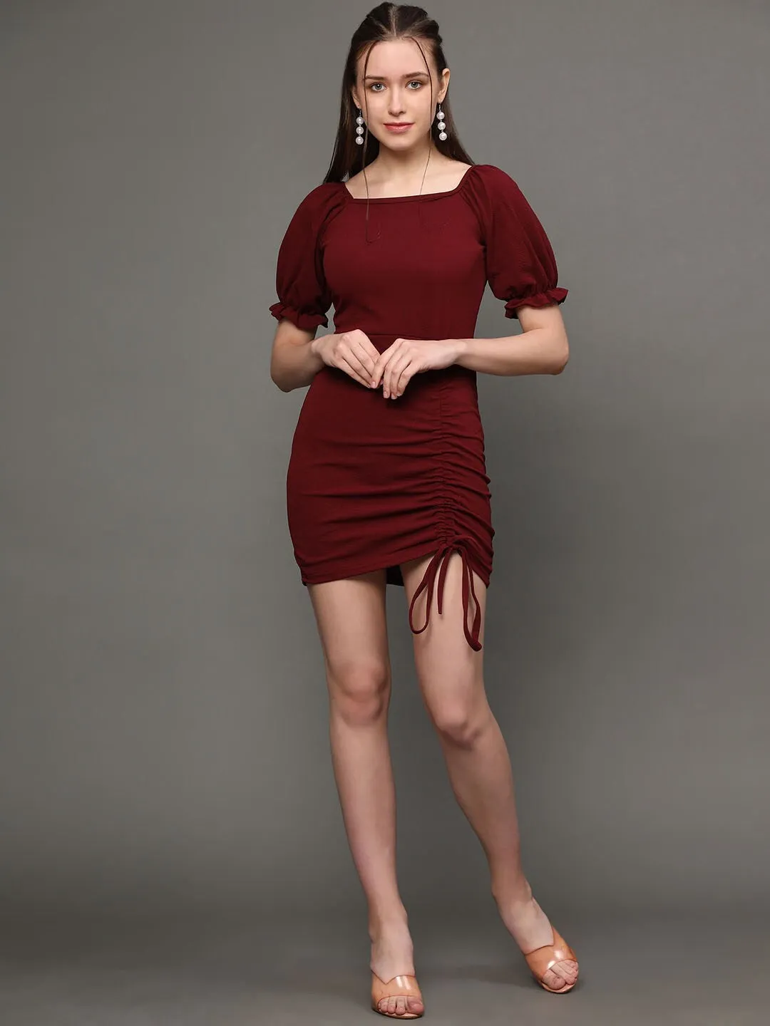 Wine Glow Sheath Dress