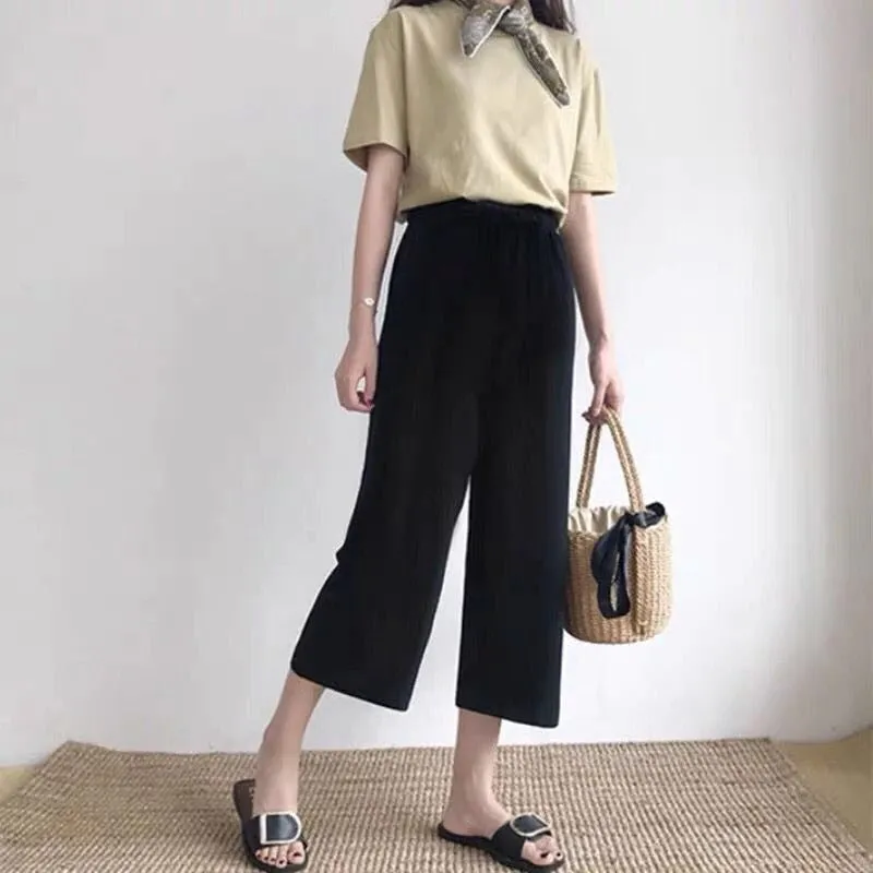 Women's Ankle-Length Loose Wide Leg Casual Pants