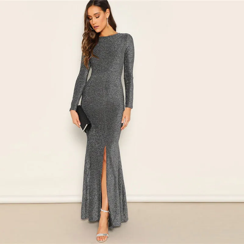 Women's Spring Long Backless Skinny Sheath Dress