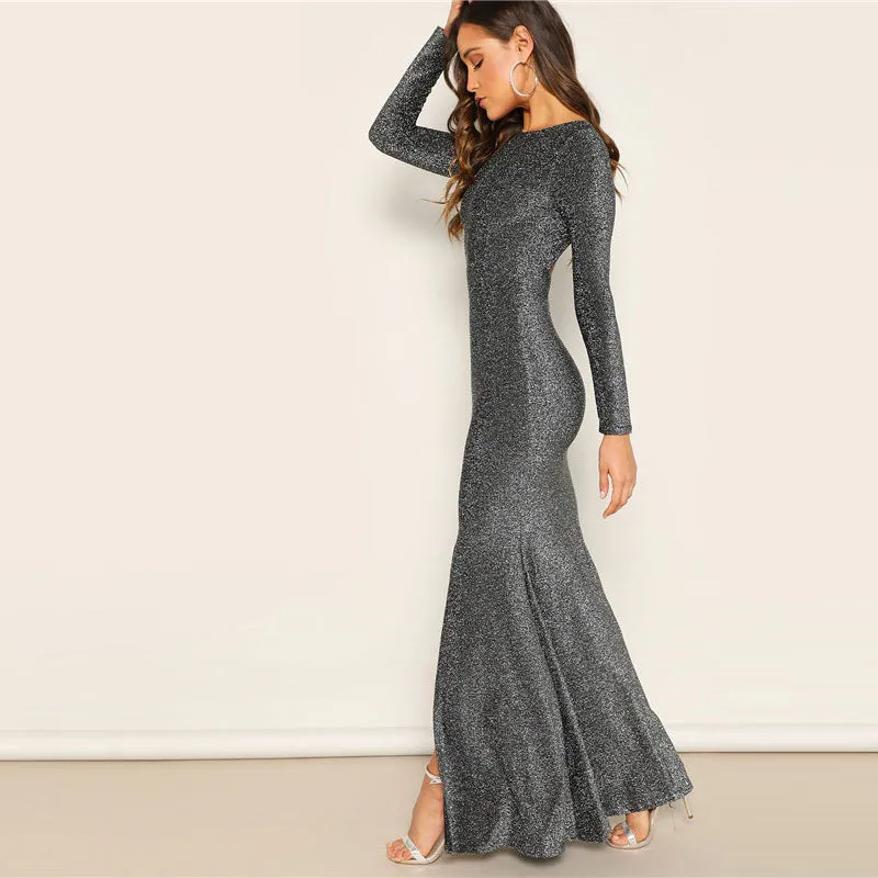 Women's Spring Long Backless Skinny Sheath Dress