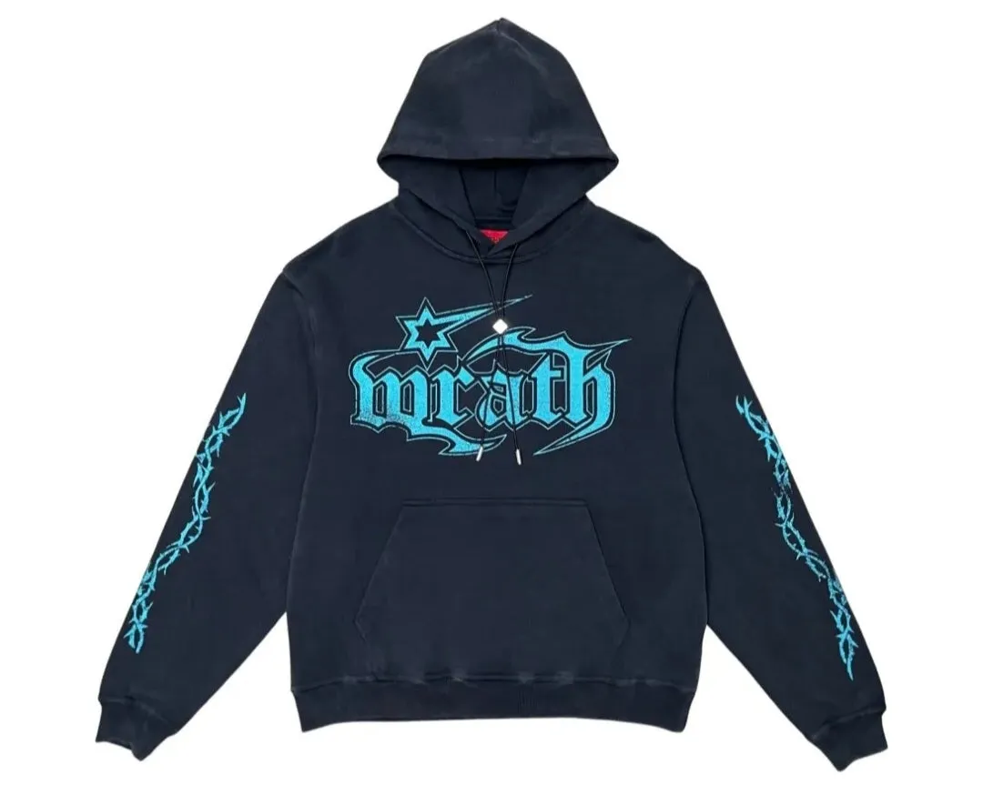 Wrathboy Gods Will Straight/Zipper Stacked Sweatpants Set (Black)