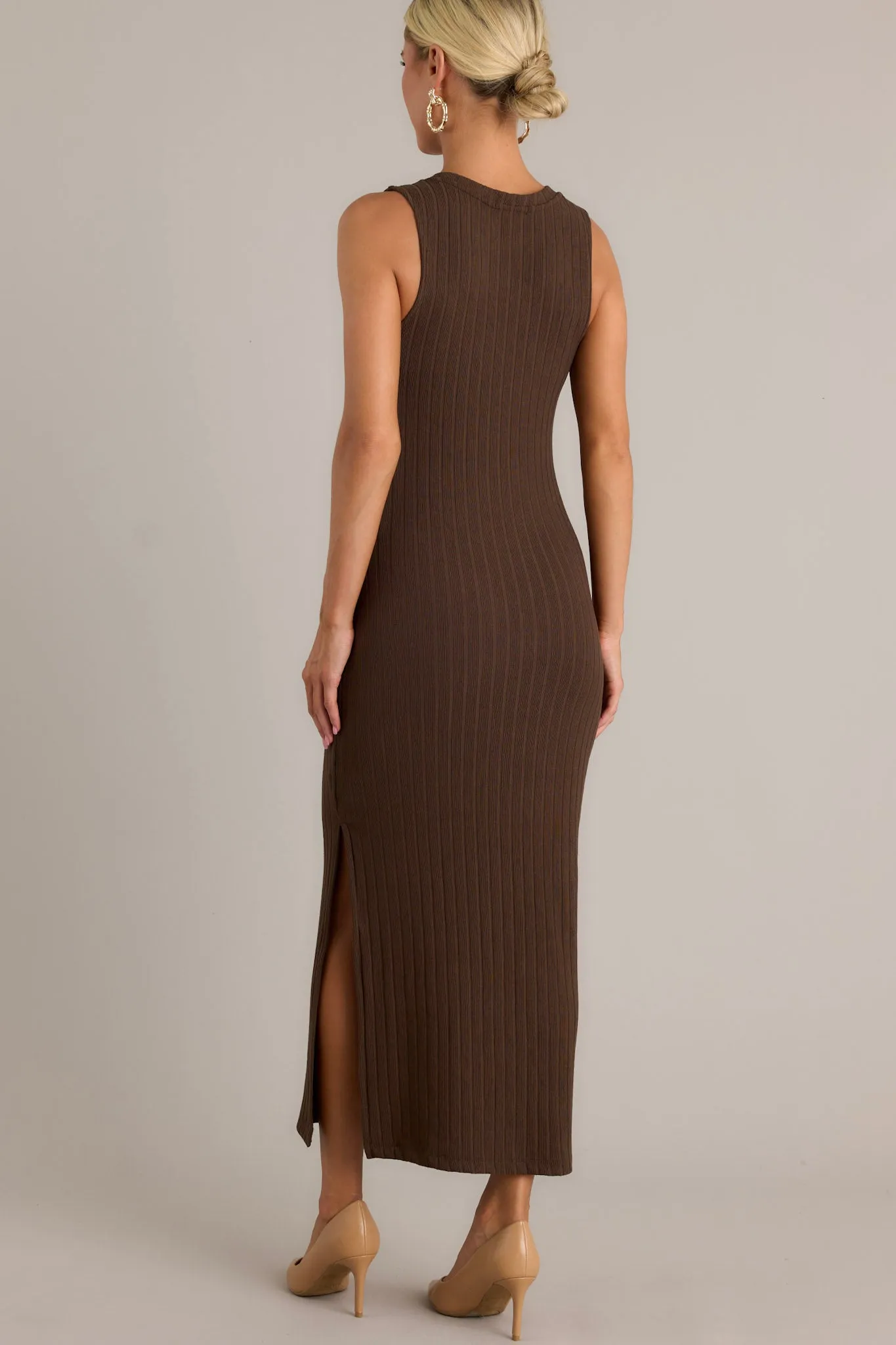 Z Supply Raewyn Dark Chocolate Rib Midi Dress