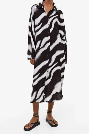 Zebra Oversized Shirt Dress